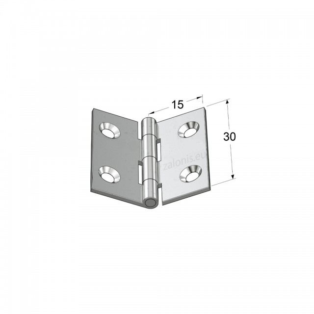 NICKEL PLATED BRASS FLAT HINGE 30x30 ITALY